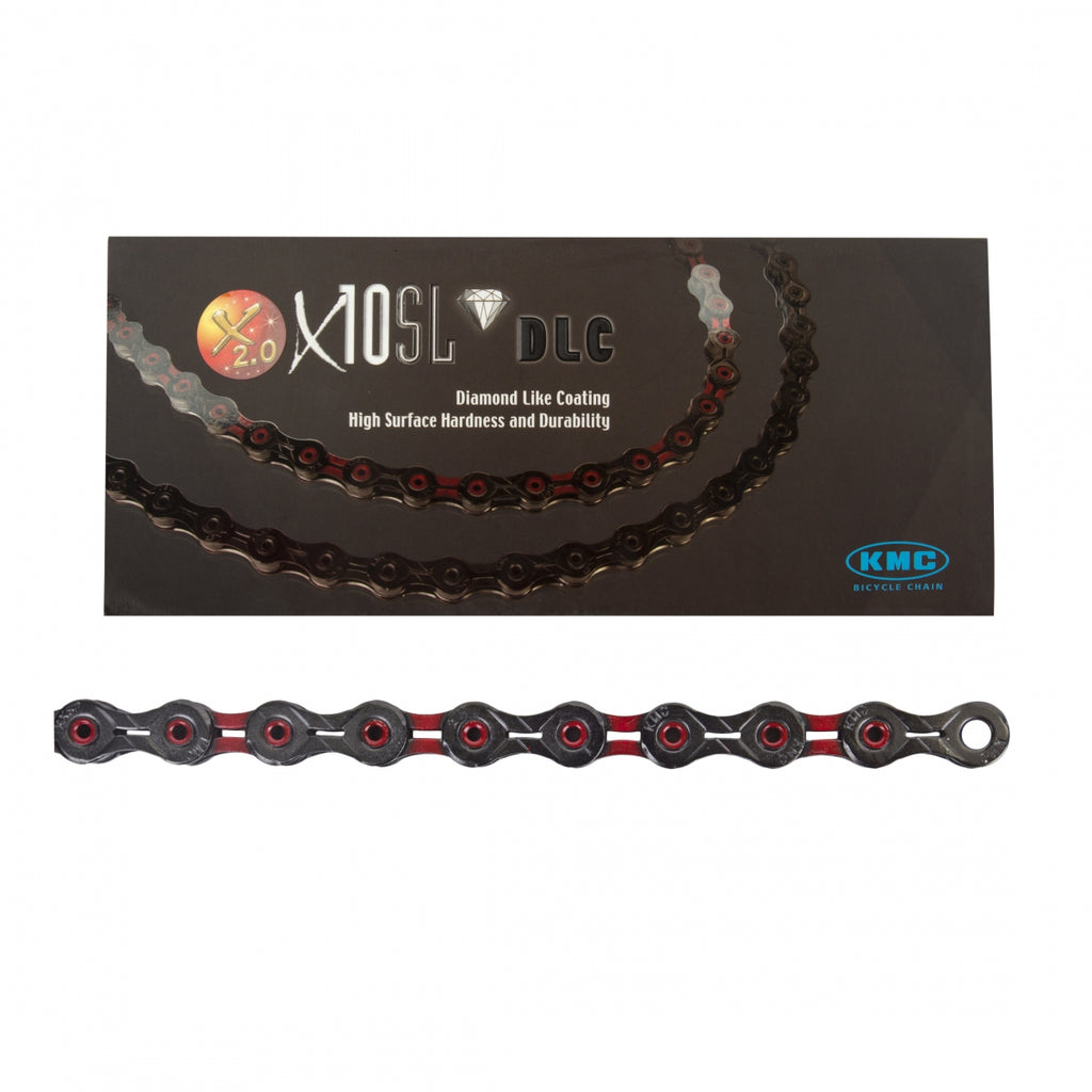 CHAIN KMC DLC 10s BK/RD 116L