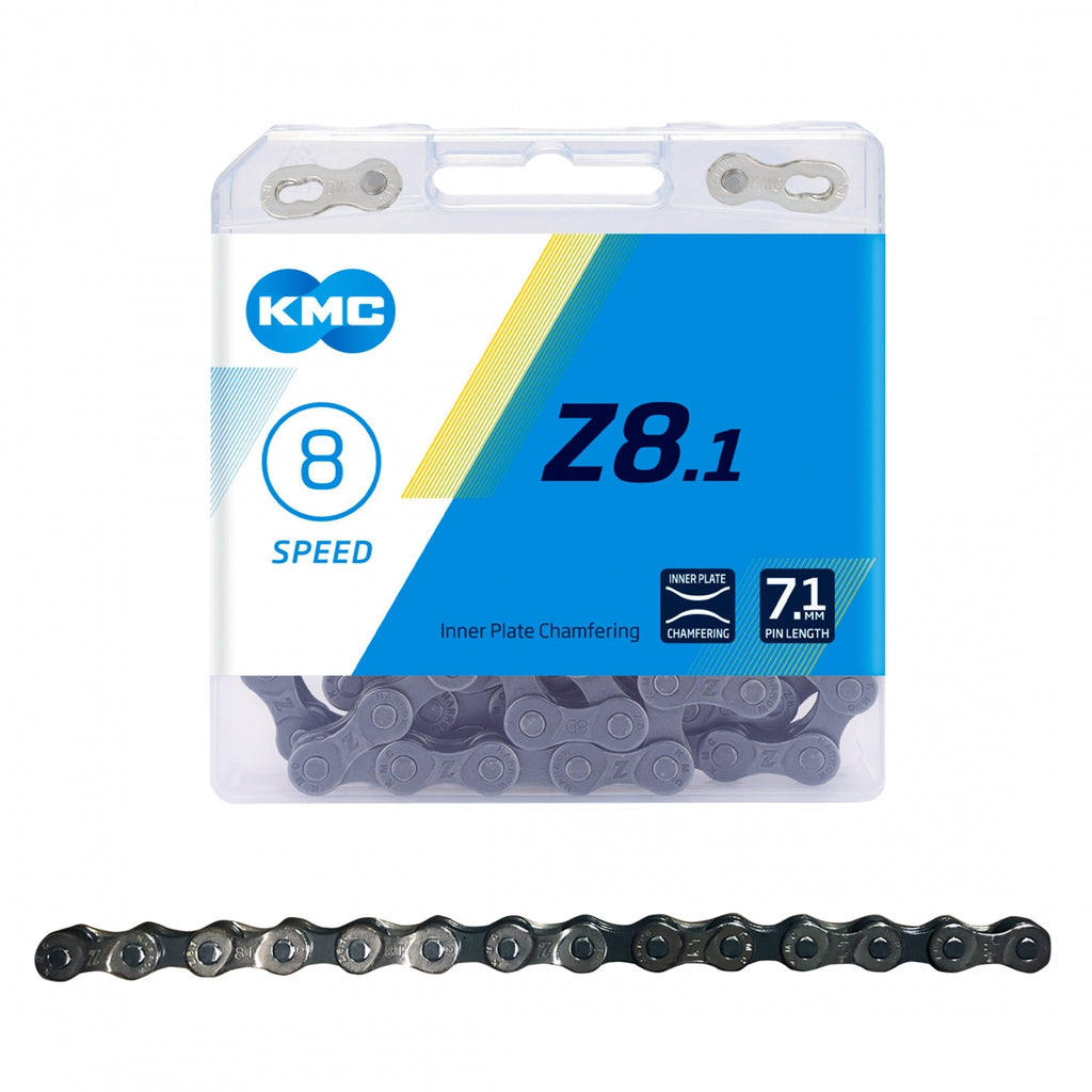 CHAIN KMC Z8.1 INDEX 8s SL/GY 116L