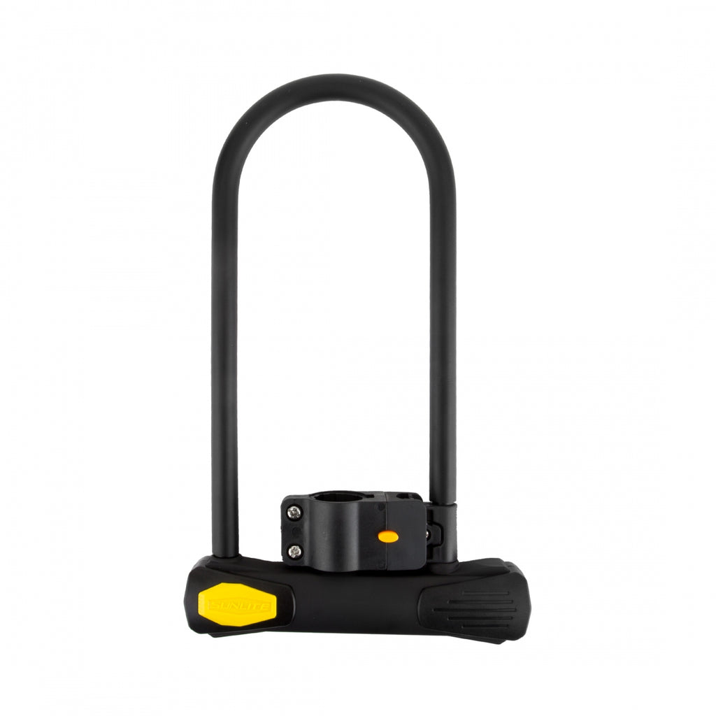 LOCK SUNLT PWR SHIELD U LNG 4.5x10 BK w/BRKT