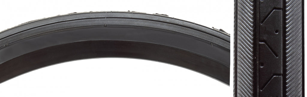 TIRE SUNLT UTILIT 27x1-1/4 BK/BK RD RAISED CTR H424 75psi WIRE