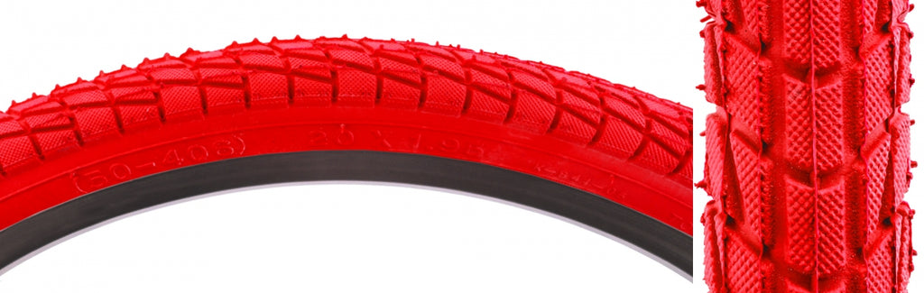 TIRE SUNLT 20x1.95 RD/RD KONTACT K841 WIRE