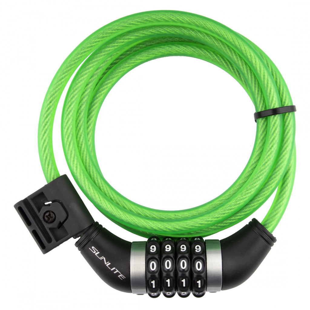 LOCK SUNLT CBL 8mmx6f COM w/BKT COIL L-GN