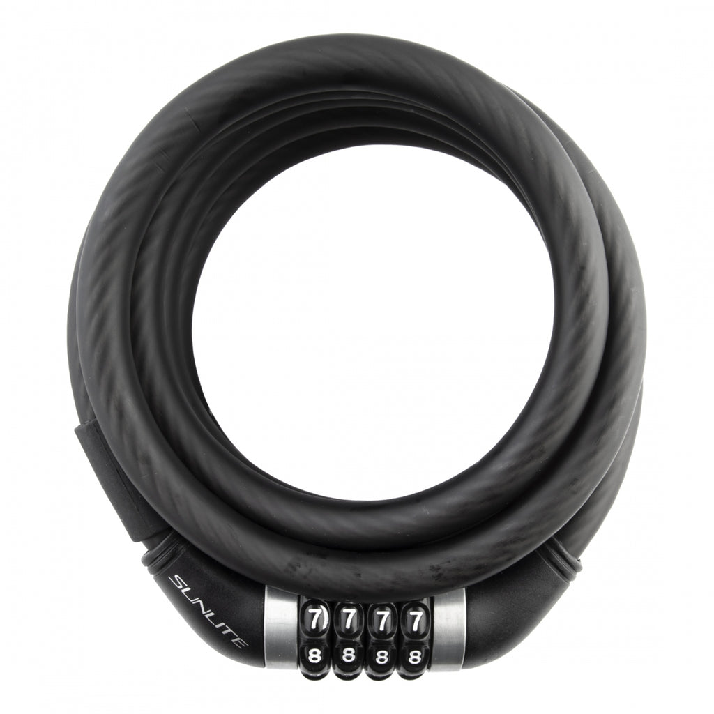 LOCK SUNLT CBL 12mmx6f COM w/BKT COIL BK