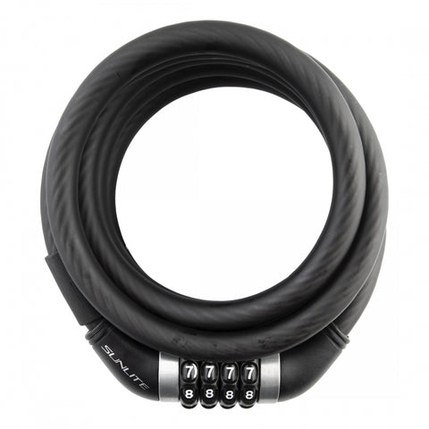 LOCK SUNLT CBL 12mmx6f COM w/BKT COIL BK