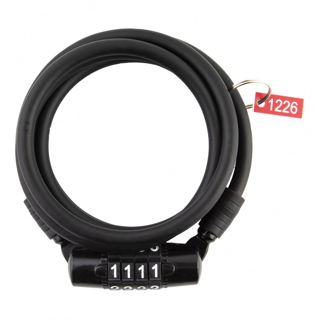LOCK SUNLT BIKE LEASH CABLE COMBO 6mmx3.6f M-BK