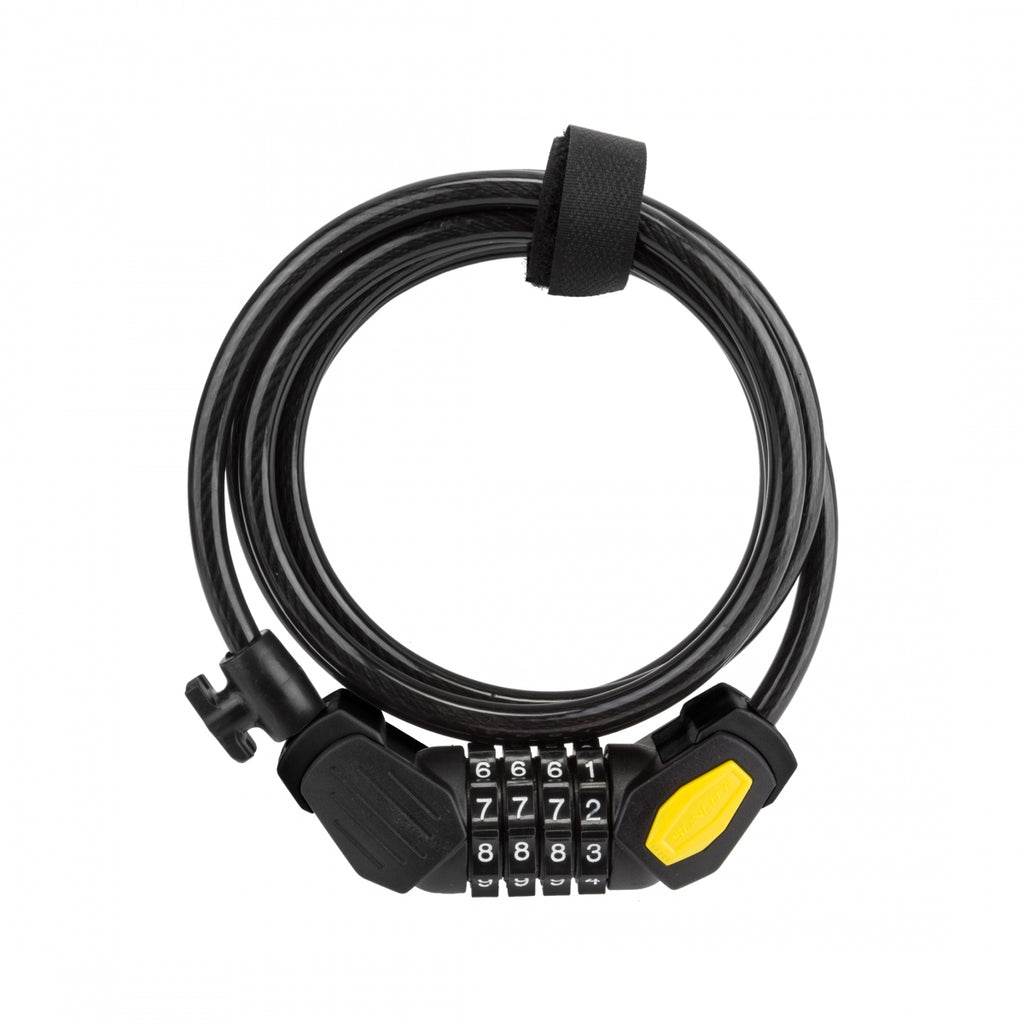 LOCK SUNLT DFNDR D3 CBL 8mmx6f COM COIL BK w/BRKT