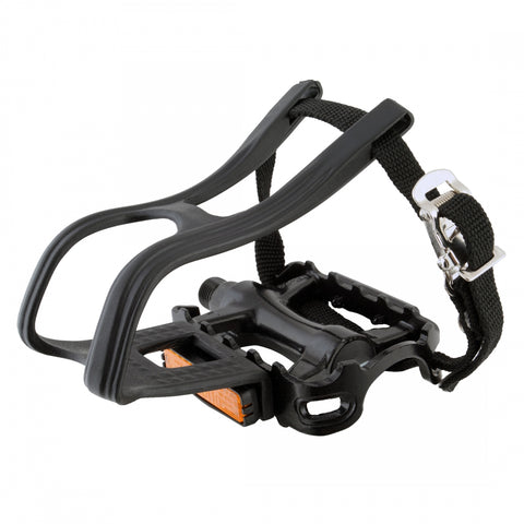 PEDALS PURE FIX 9/16 BK w/CLIPS & NYLON-STRAPS