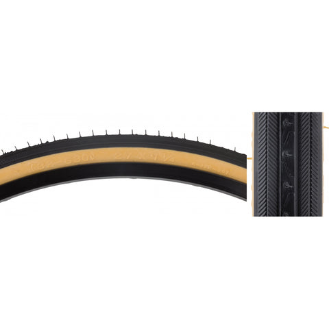 TIRE SUNLT 27x1-1/4 BK/GM RD HP90 WIRE