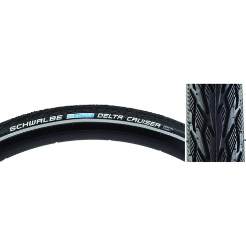 TIRE SWB DELTA CRUISER 26x1-3/8 ACTIVE TWIN K-GUARD BK/BK SBC WIRE