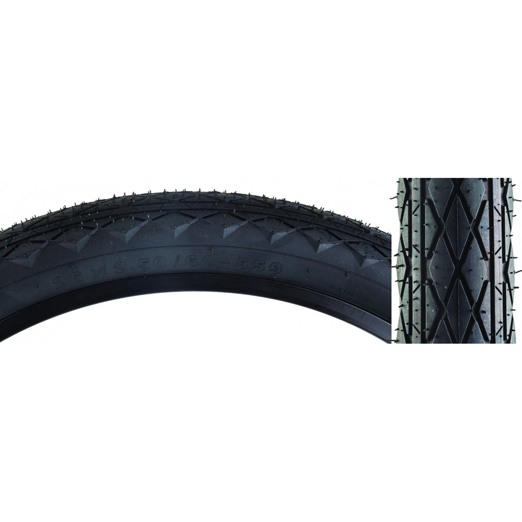 TIRE SUNLT 26x2.5 BK/BK REV WIRE