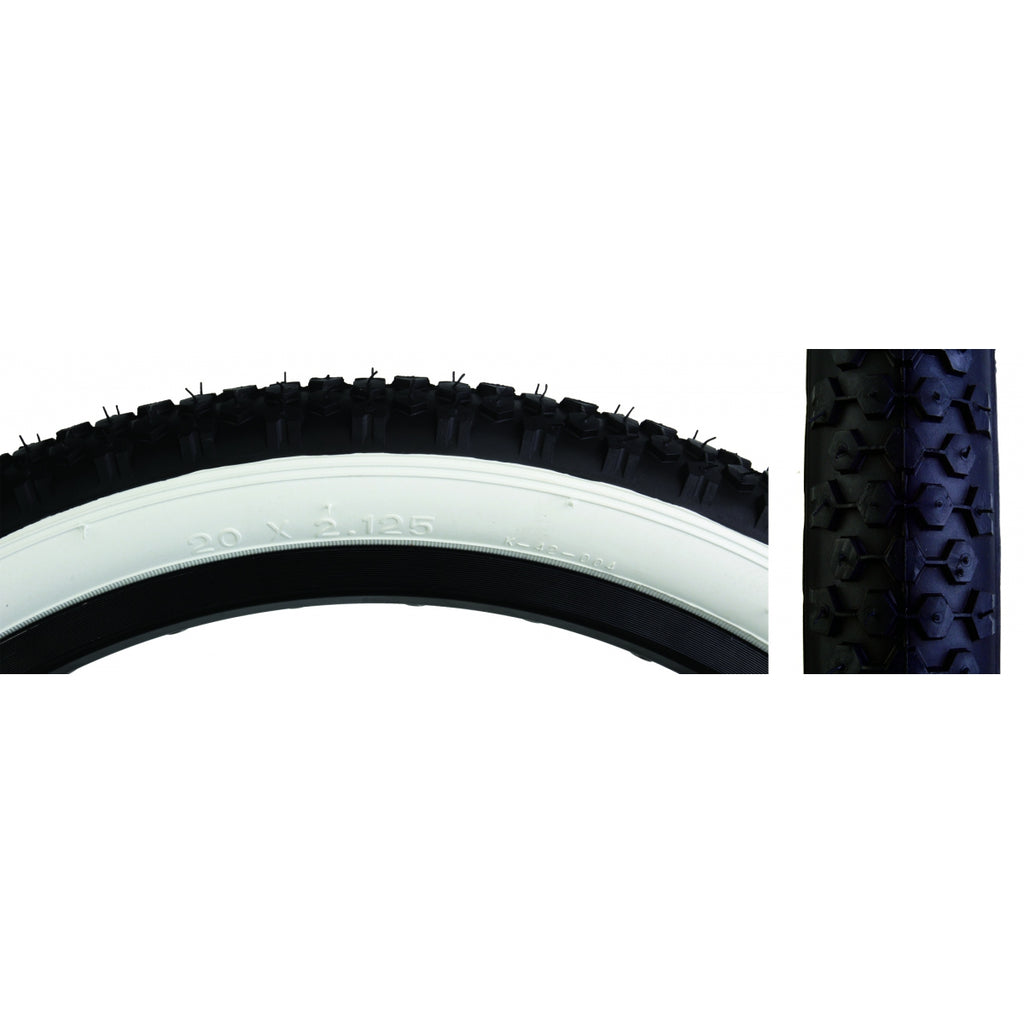 TIRE SUNLT 20x2.125 BK/WH STUDDED K42 WIRE