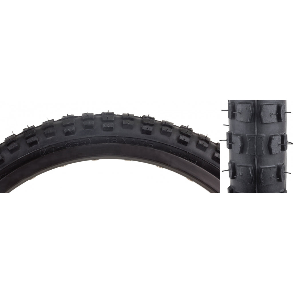 TIRE SUNLT 18x1.75 BK/BK MX K44 WIRE