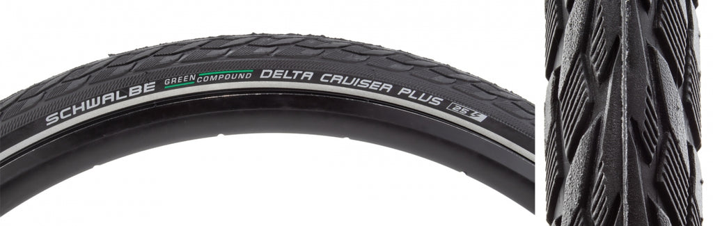 TIRE SWB DELTA CRUISER PLUS 26x1-3/8 ACTIVE TWIN GN-GUARD BK/BK/REF GN-COMPOUND E25 WIRE