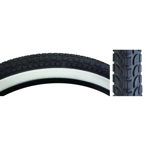 TIRE SUNLT 26x2.125 BK/WH CRUISER K927w/SUN LOGO KOMFORT WIRE