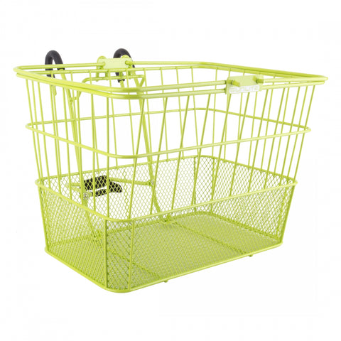 BASKET SUNLT FT WIRE/MESH L/O STD LIME GN w/BRACKET