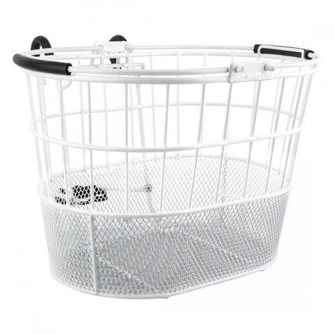 BASKET SUNLT FT WIRE/MESH OVAL L/O STD WH w/BRACKET