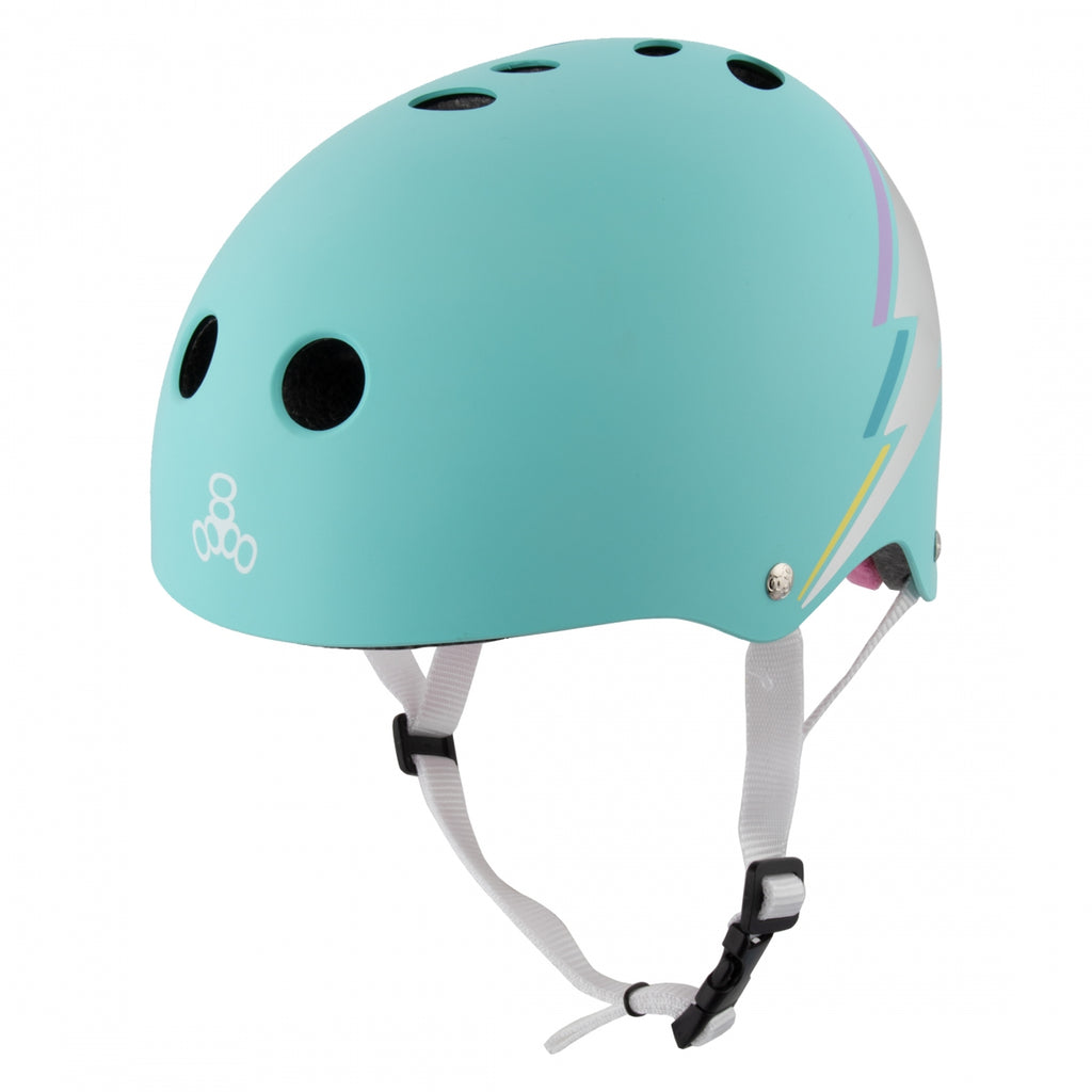 HELMET TRIPLE8 THE CERT SWEATSAVER LG-XL TEAL HOLOGRAM
