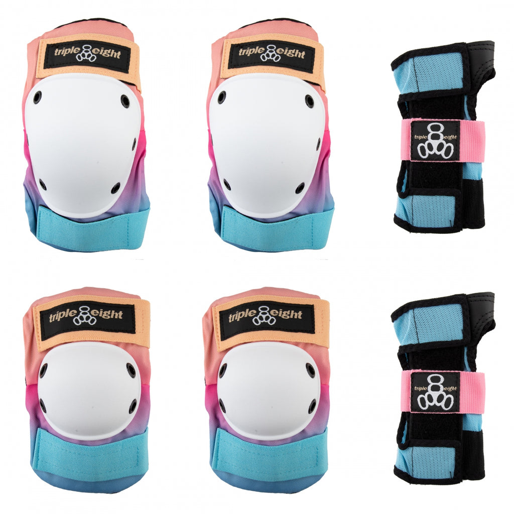 PAD SET TRIPLE8 SAVER-3 ELBO/KNE/WRST LG SUNSET FADE