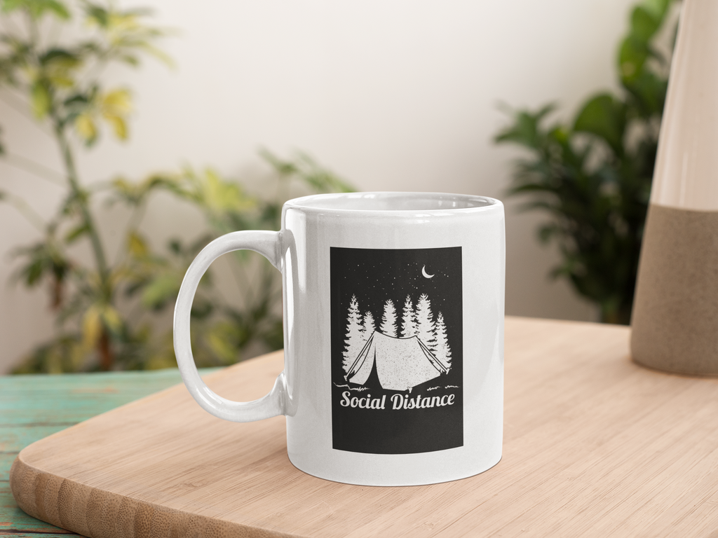 Camping Social Distance Coffee Mug Gift 11 oz. Coffee Cup