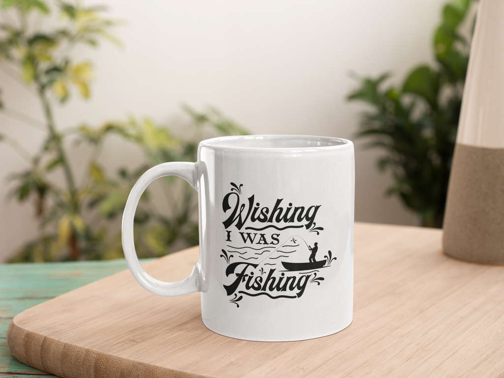 Wishing I was Fishing Coffee Mug Gift 11 oz. Coffee Cup